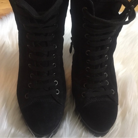PRADA Suede Lace Up Booties, size IT 37.5 - Picture 2 of 4